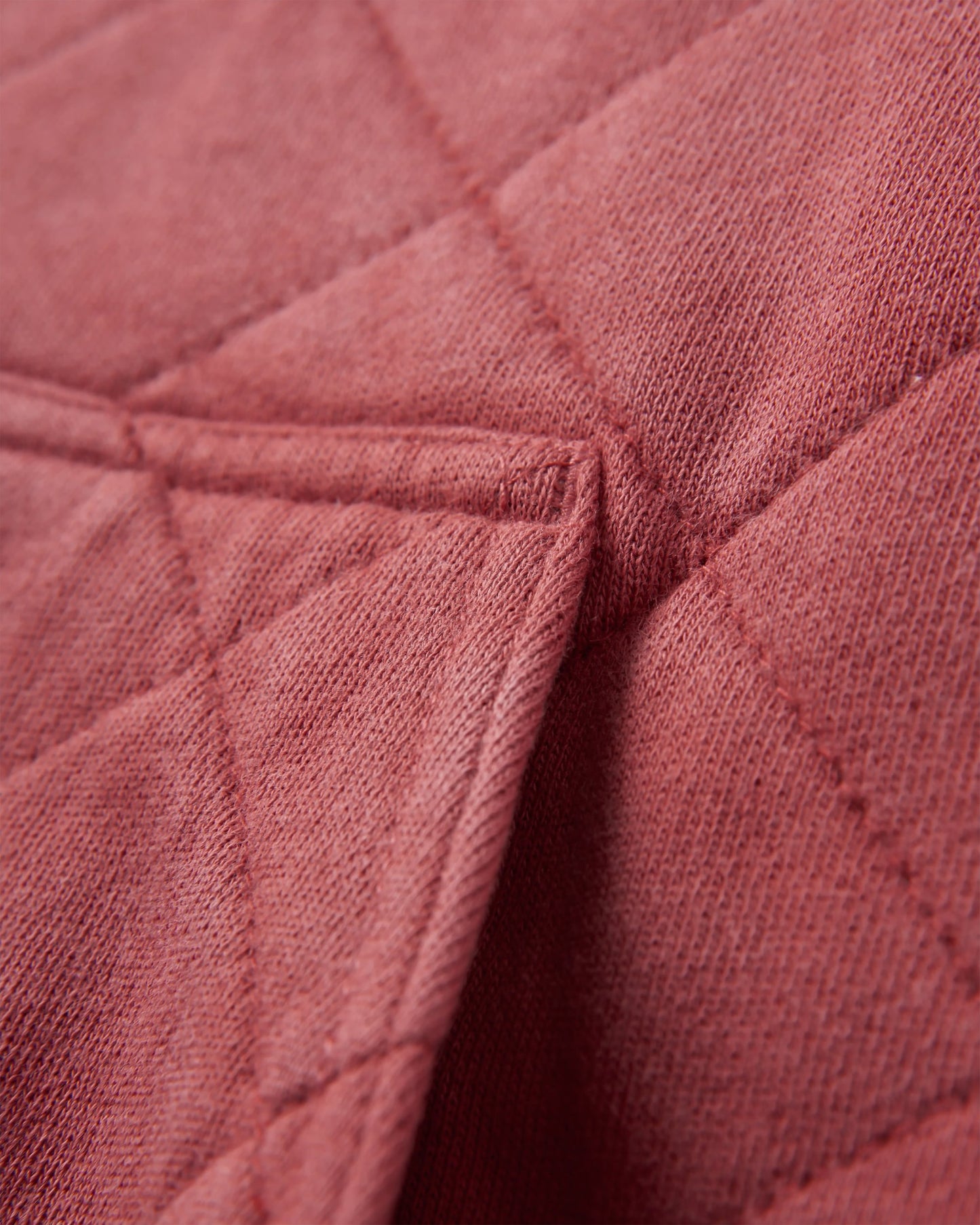 Clementine Recycled Quilted High Neck - Red Ochre - Flatlay