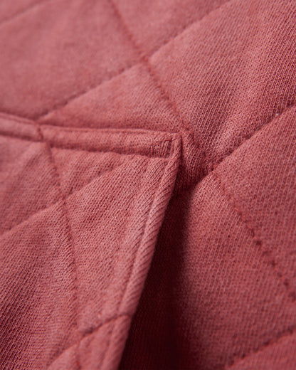 Clementine Recycled Quilted High Neck - Red Ochre - Flatlay