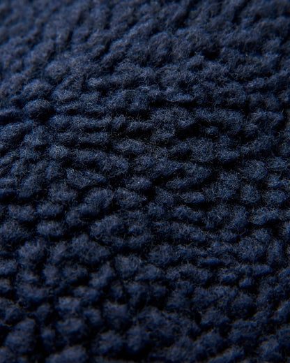 Clover Recycled Cotton-Lined Sherpa Fleece - Deep Navy