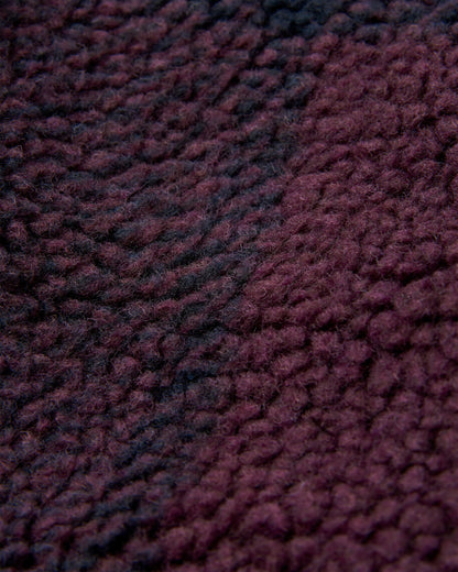 Tawny Recycled Deep-Pile Sherpa Fleece - Deep Plum/Deep Navy Check - Flatlay