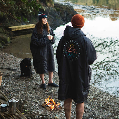 Escapism Recycled Sherpa Lined Changing Robe - Black - Lifestyle - Male