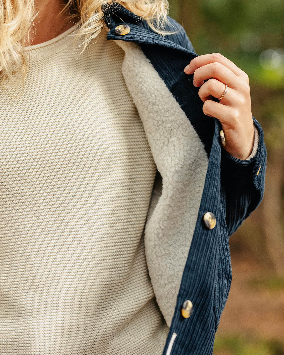 Flint Recycled Cord Overshirt Shirt - Deep Navy