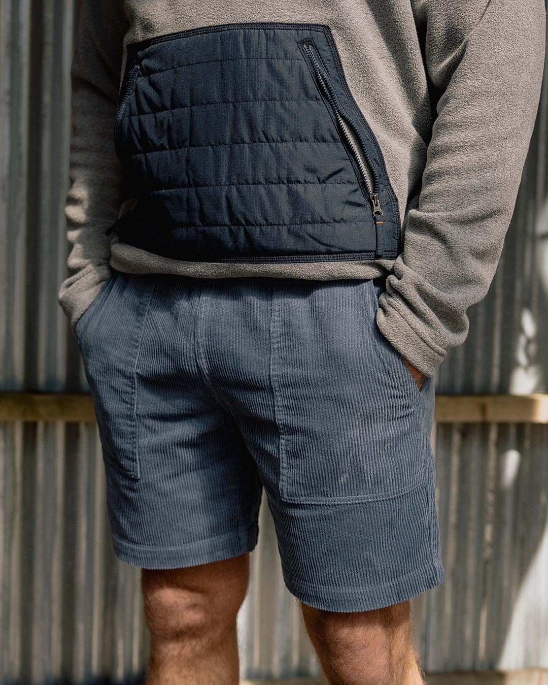 Topanga Recycled Cord Short - Stone Blue