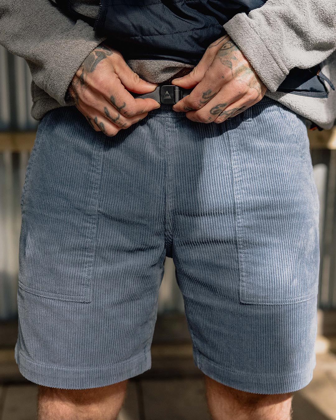 Topanga Recycled Cord Short - Stone Blue